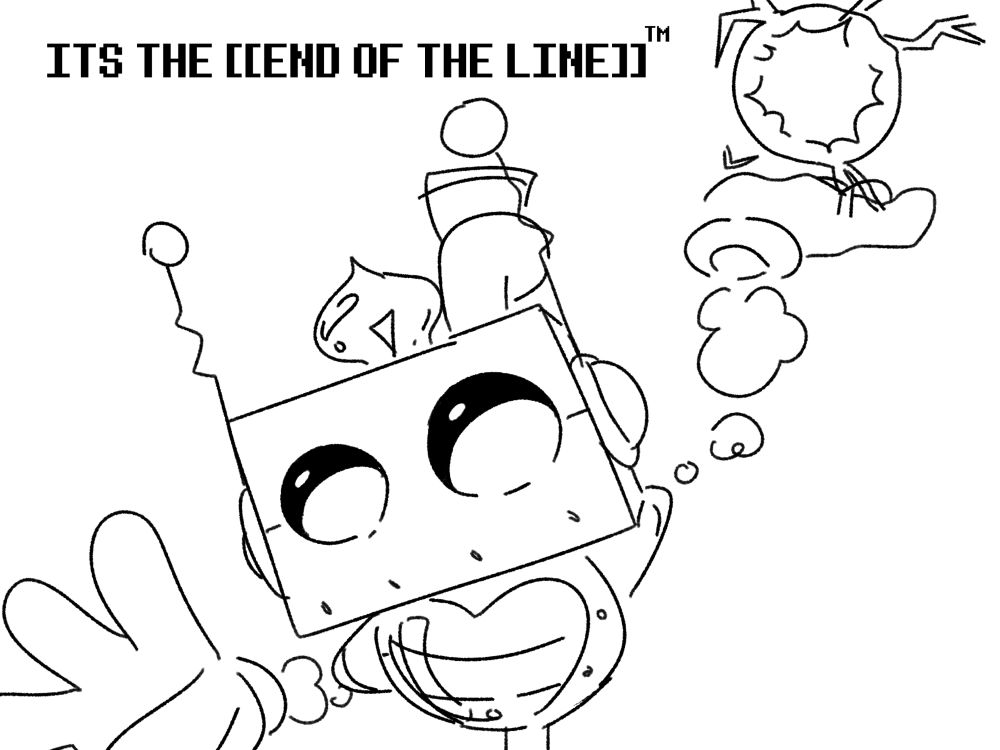 Axis holding up an energy ball: “ITS THE [[END OF THE LINE]] (TM)”