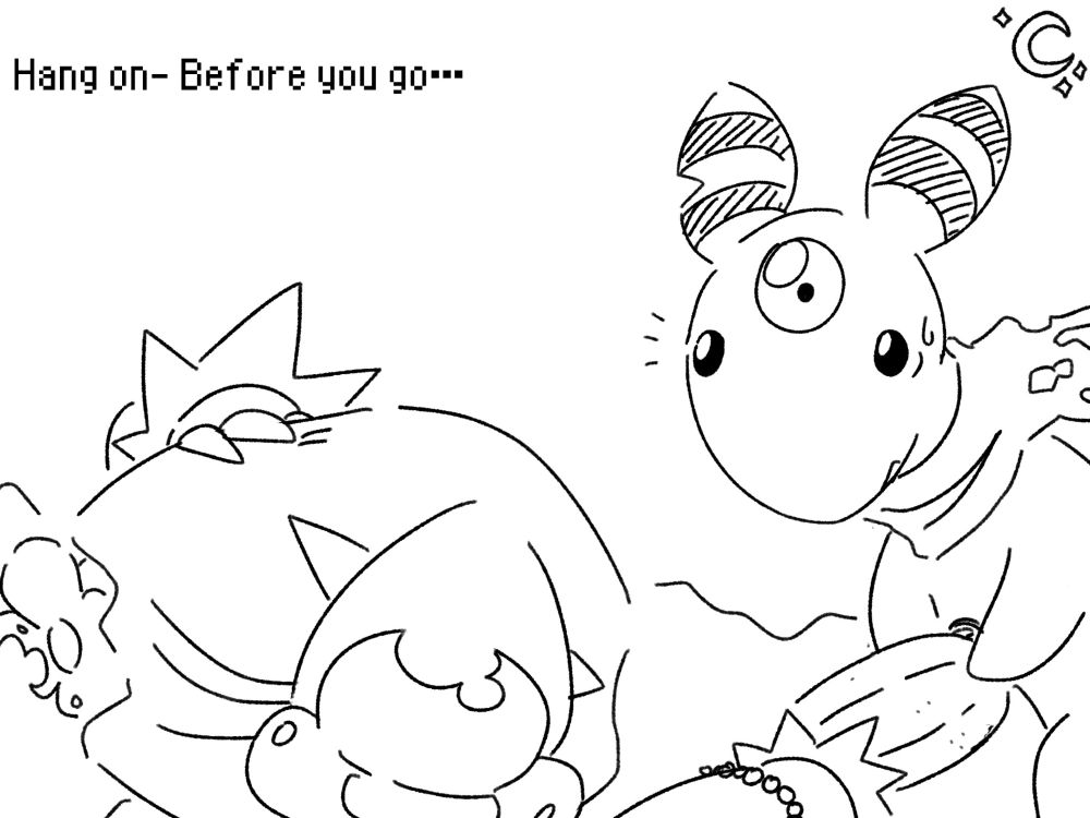 Sidney goes to grab the cactus from the Maractus when the hooded figure suddenly stops them.

Maractus: “Hang on- Before you go…” The Maractus starts to pull down her hood.
