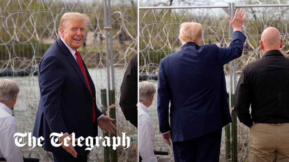 Trump waves at migrants across Rio Grande during visit to Texas border