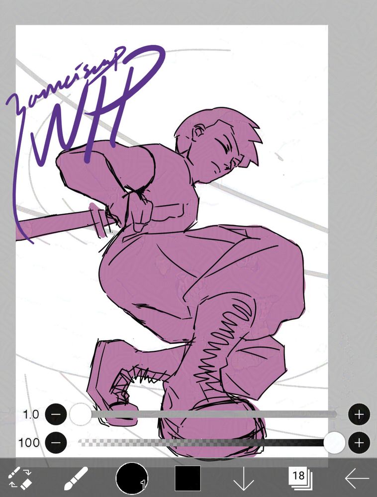 Screenshot of work-in-progress Hoshina Soshiro fanart in ibis paint by Buncisoup.