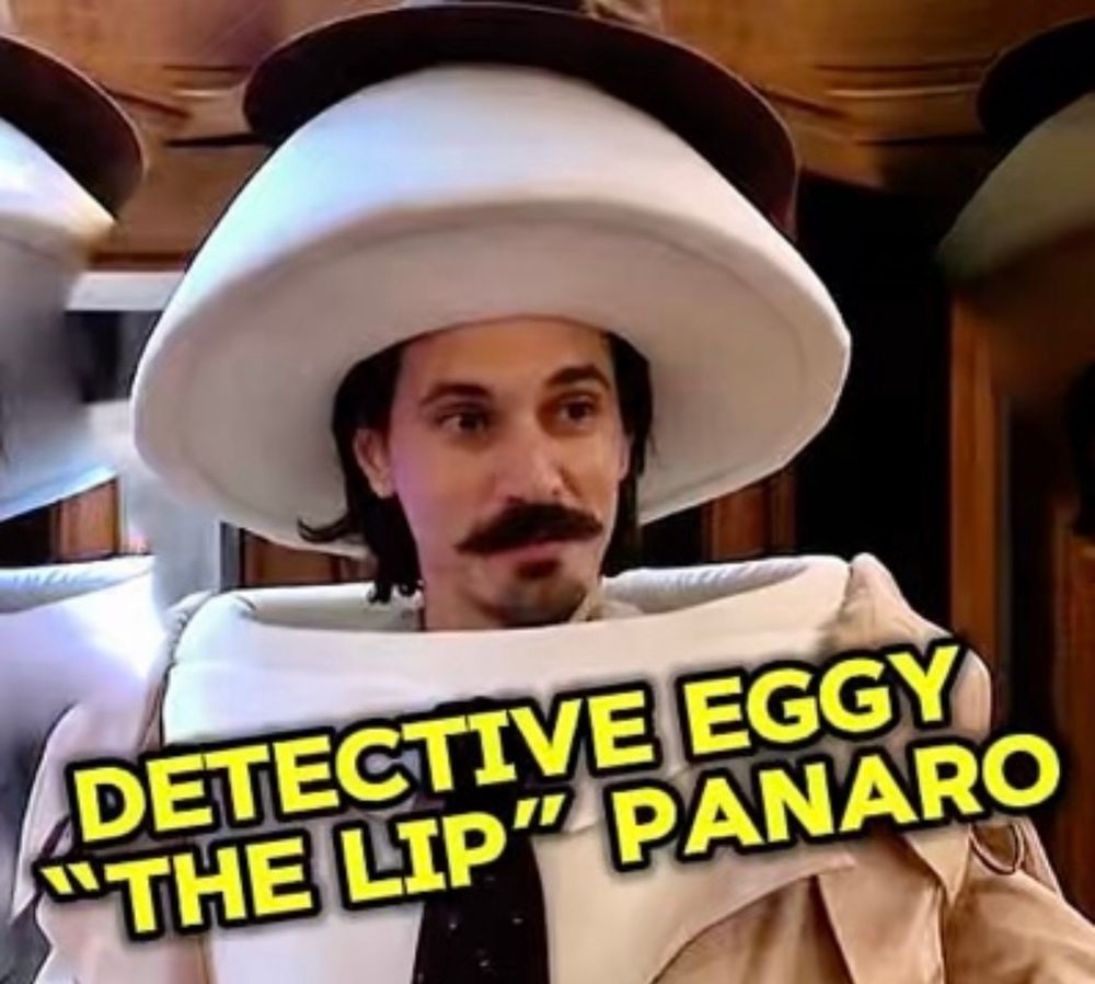 Vinny in an egg costume 