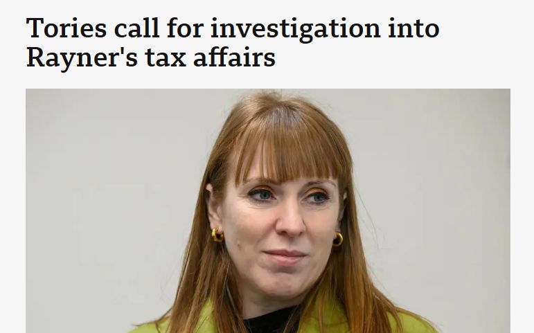A BBC news story headline showing a picture of Angela Rayner: 