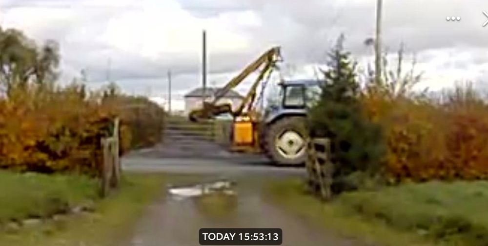 Hedge cutting with tractor mounted flail