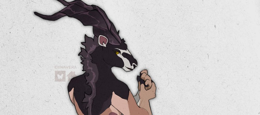 A sultry oryx glancing over their shoulder. Preview of an adopt