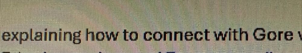 explaining how to connect with Gore