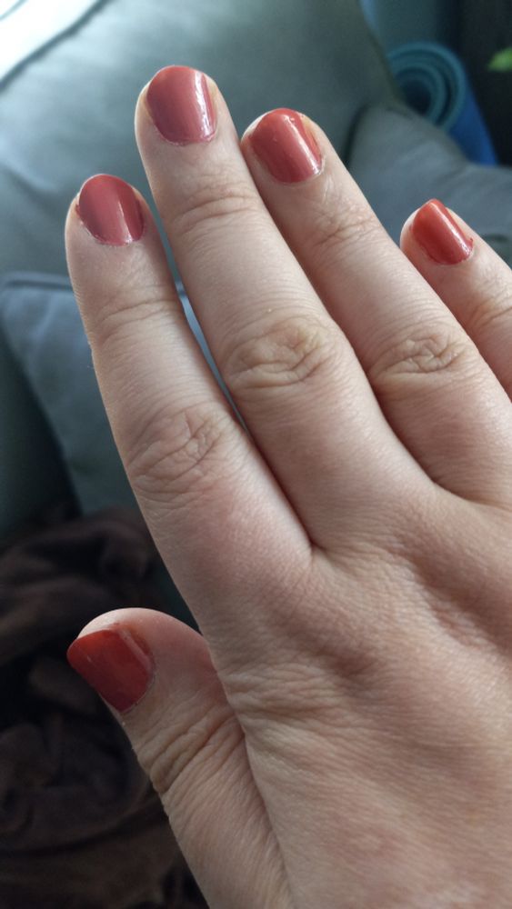 photo of my hand with pink nail polish