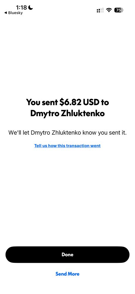 A PayPal receipt for $6.82 USD or $10 Canadian 2DMYTRO ZHLUKTENKO via
 Dzgyas Paw. 