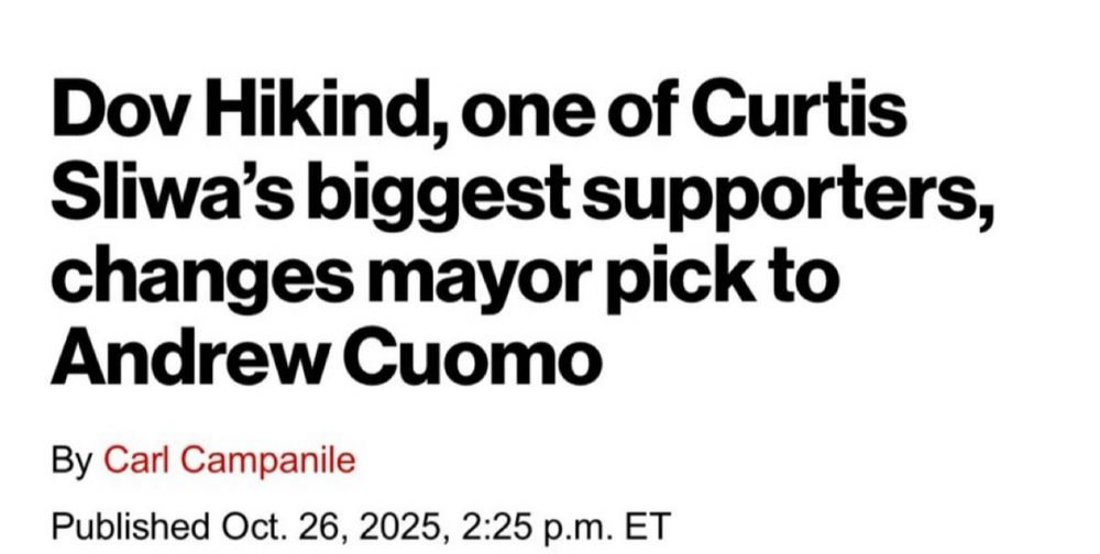 Dov Hikind, one of Curtis Sliwa's biggest supporters, changes mayor pick to Andrew Cuomo
By Carl Campanile
Published Oct. 26, 2025, 2:25 p.m. ET