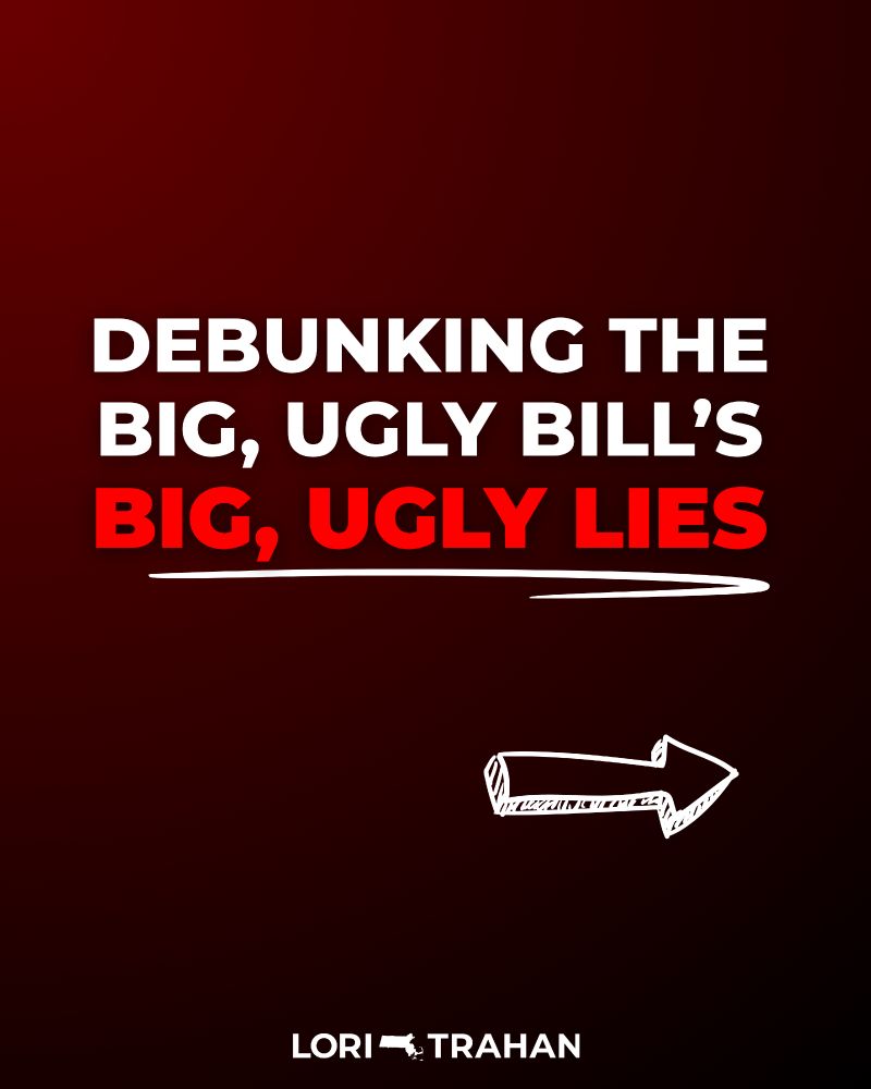 Red graphic of a tweet from @RepLoriTrahan