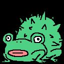 Pixelated drawing of a mix of a hedgehog and a frog