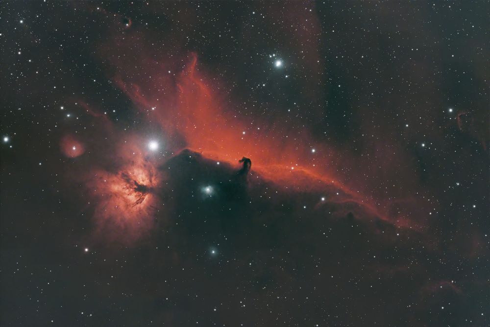 The horsehead nebula and the flame nebula 