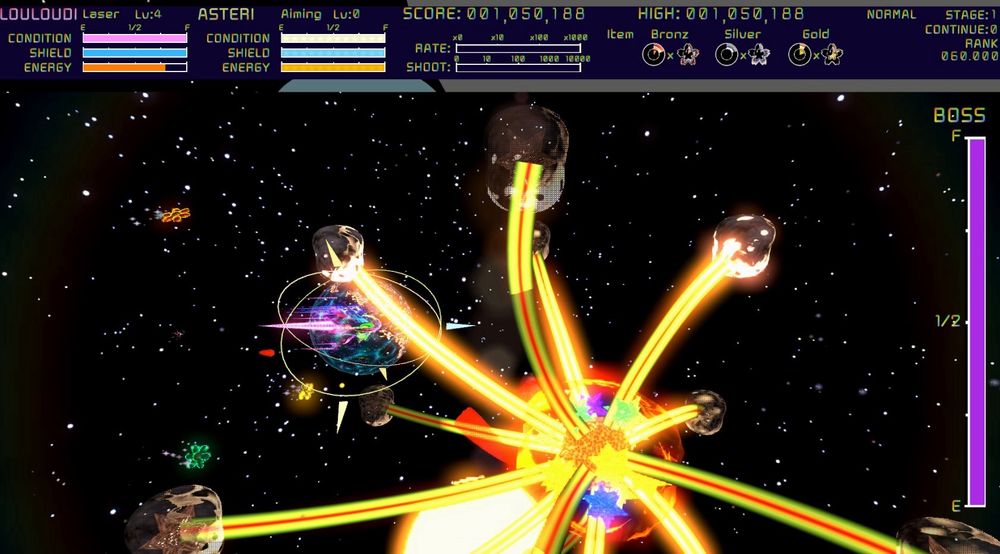 制作中のゲーム、ルルディ・アステリのステージ1のボスの画像