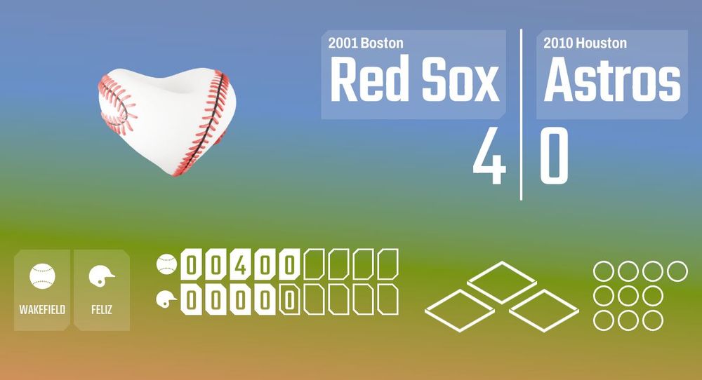 Now Playing on the Infinite Baseball Radio Network! The 2010 Houston Astros are taking on the 2001 Boston Red Sox in the bot of the 5th with Tim Wakefield pitching against Pedro Feliz