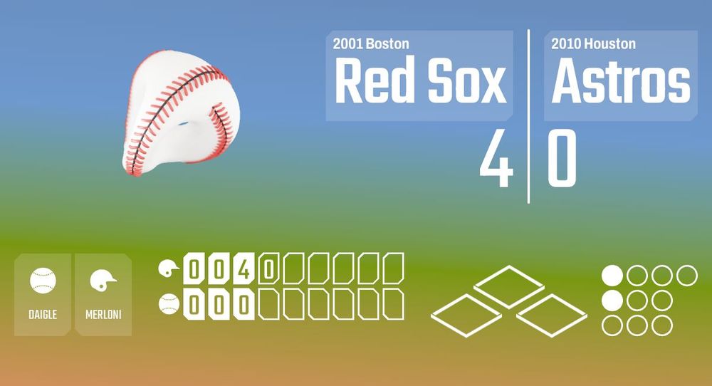 Now Playing on the Infinite Baseball Radio Network! The 2010 Houston Astros are taking on the 2001 Boston Red Sox in the top of the 4th with Casey Daigle pitching against Lou Merloni