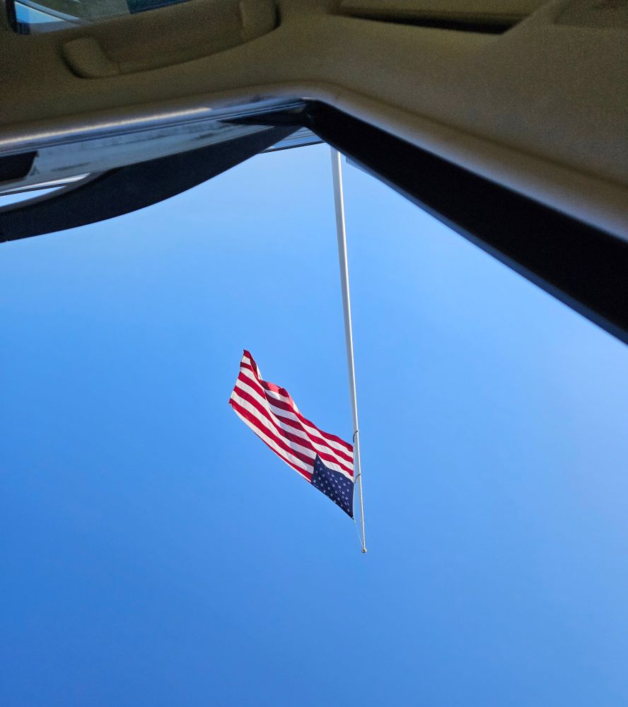 Picture of American flag upside down 