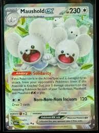 pokemon TCG card of Mouse Hold EX. Two little white mice in a cute 3D style look like theyre jumping out of the card at you with a screaming mouth