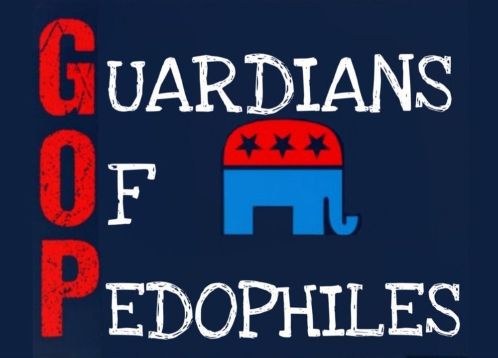 Elephant with words guardian of pedophiles