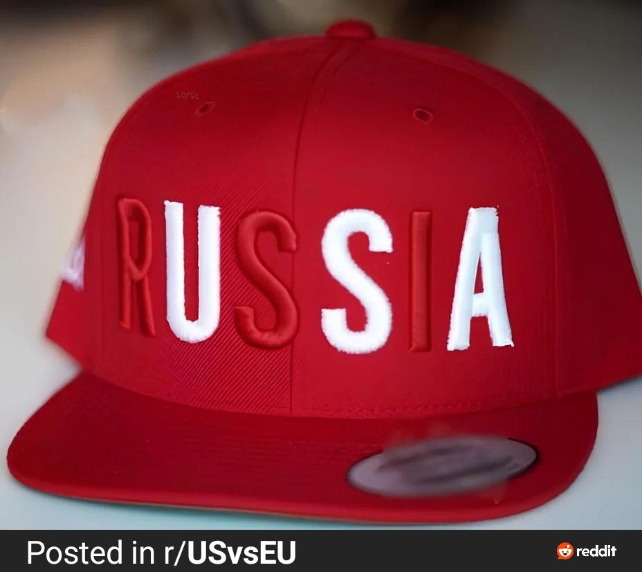 MAGA hat that has Russia on it. 