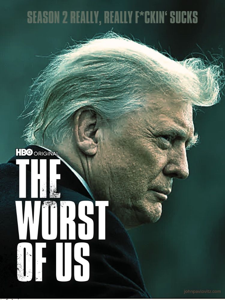 Picture of Trump with caption, “The worst of us”