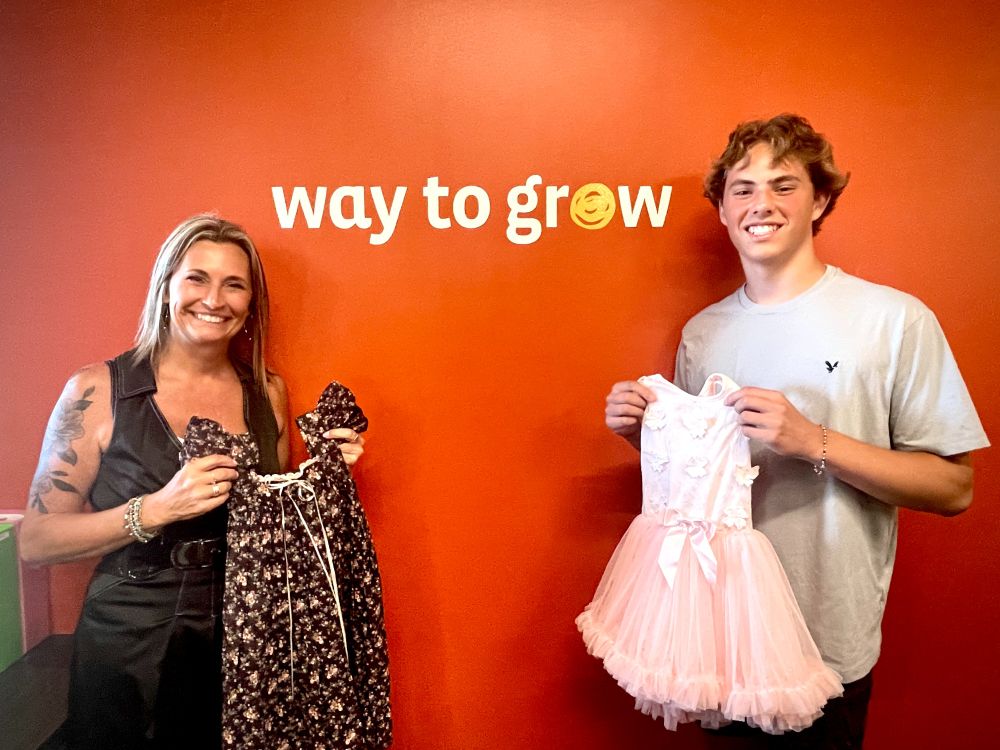Tami and Caden surprise Way to Grow with Dresses From Ella.