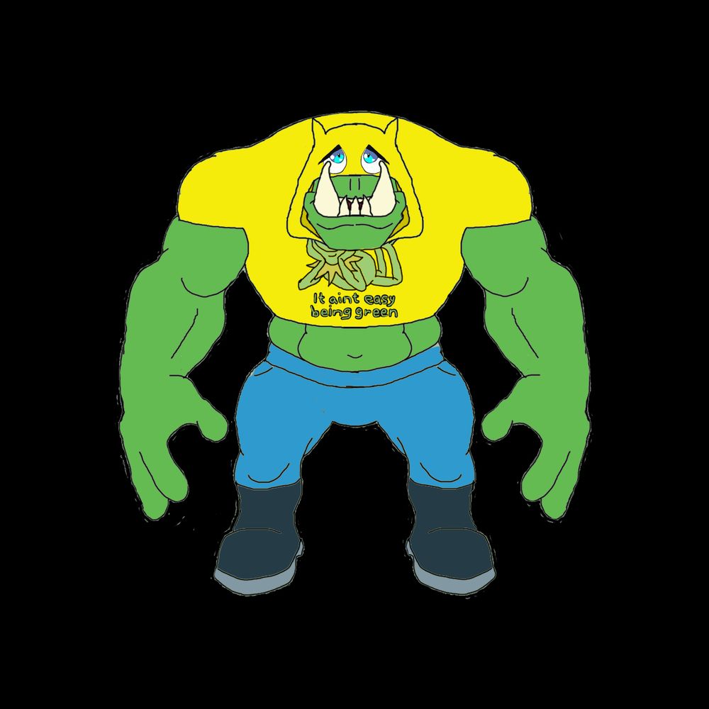 OMG it's me. I was going to draw me as a Goblin or Grot but that wouldn't be right, since everyone else is a nob (or bigger). I had to keep it within the challenge & the cuebean will fall under the same rules just like everyone else. Those are as followed: 1. Nobs can group together in a pack of 10 max or Lead and Army of Ork boys in a pack of 30 max. 2. Though the challenge has ended I will continue to draw Ork (Boyz) for anyone that wants one - so ask your friends. 3. I'll continue this with no expectations, which means if this fades into the background, I'm going to let it fade, if a group is pumped up and ready to go, I'll do my best to keep up. I love all of you & I know batter than anyone that we have lives, but if anyone want to find something to goof off with - I hope to be there to be a weirdo with you. It's crazy to think I've been doing this for almost 5 years - I have to admit if anyone asked me where I saw myself as a streamer in 5 years, I'd probably tell them that I long since moved on from streaming. I never would have guessed that I would find a huge group of like-minded beans would not only do I actually enjoy & look forward to spending time with them - that they enjoy spending time with me. You are all free spirited Oddball & I love you for it because I wouldn't have you any other way.