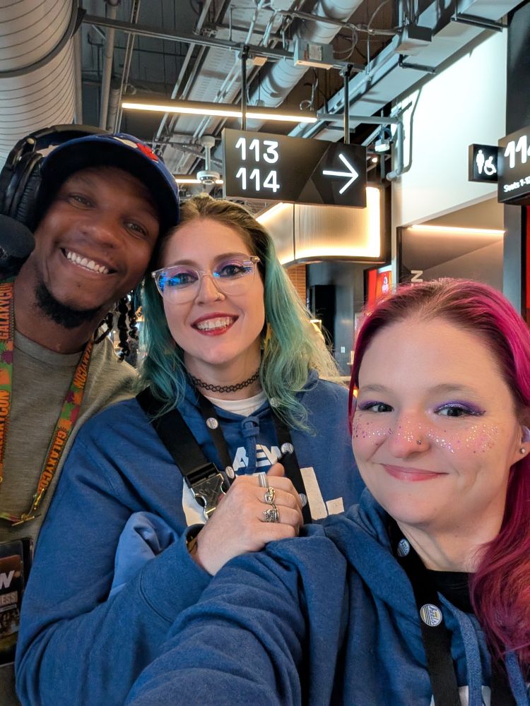 My best friend Jenni and I with AEW coordinator Corey