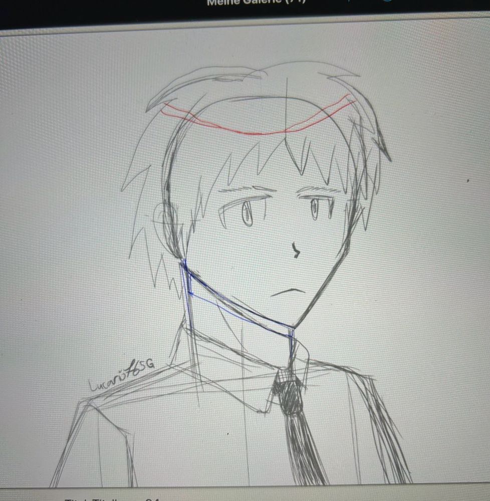 [work in progress art] A digital sketch drawing of Tomohito Sugino from Assassination Classroom.
