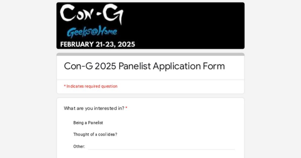 Con-G 2025 Panelist Application Form