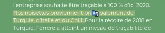 Extrait du site de Nutella: "Nos noisettes proviennent principalement de Turquie, d'Italie et du Chili".