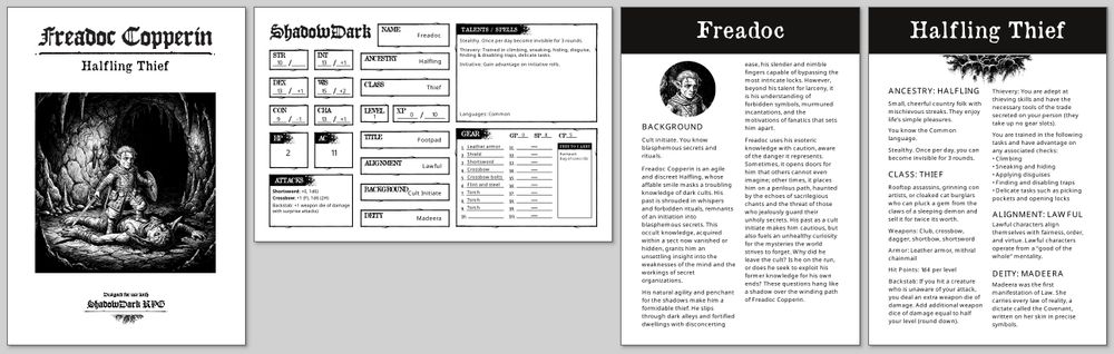 Freadoc Character Folio Preview