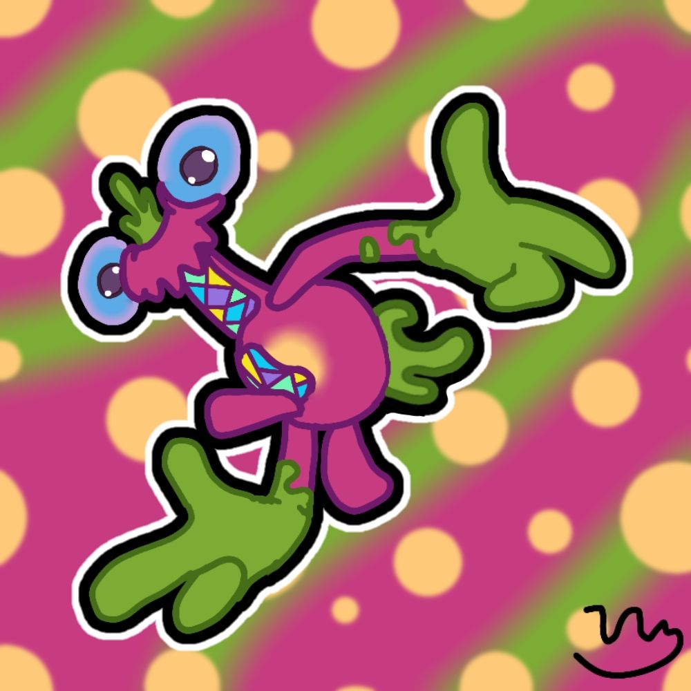 Meebkin from My Singing Monsters doing the Sonic Adventure pose