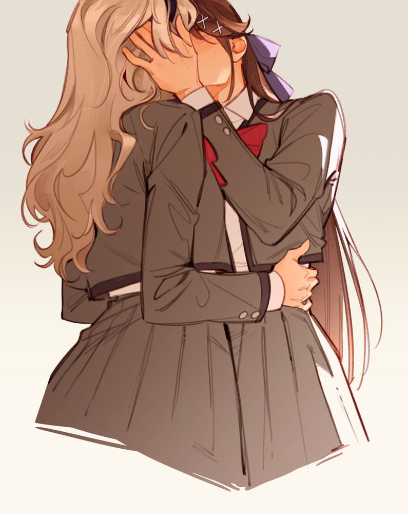 Maya and Claudine kissing (Revue Starlight)