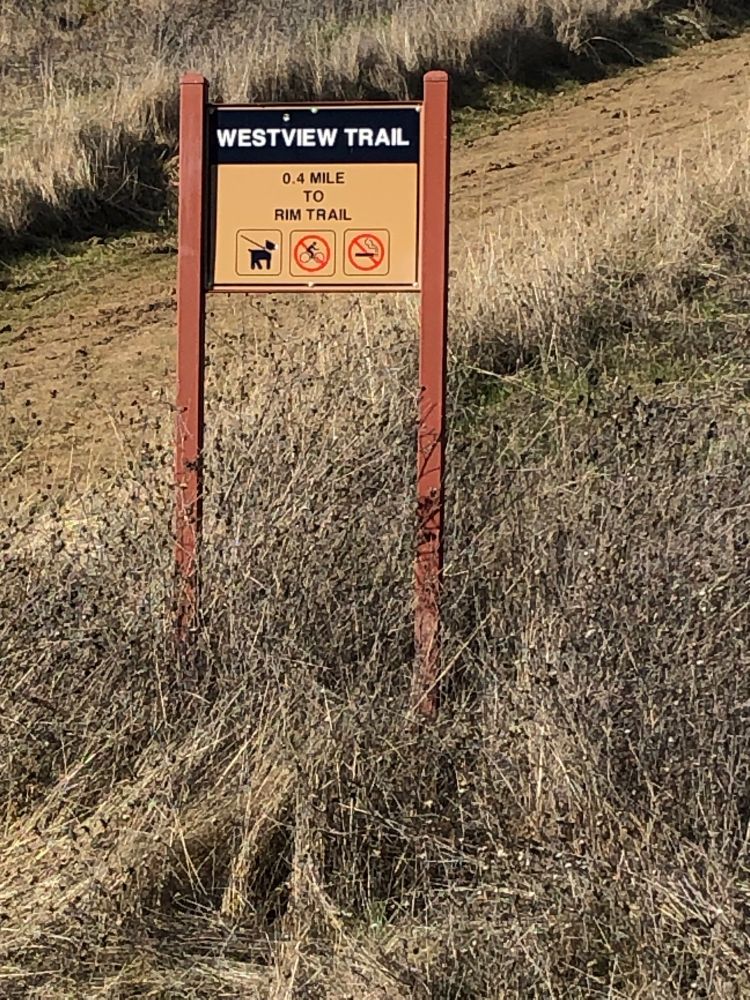 Sign for the Rim trail 