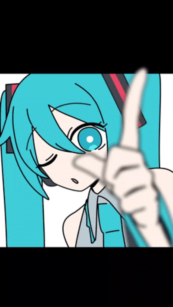 a drawing of hatsune miku giving a thumbs up sign