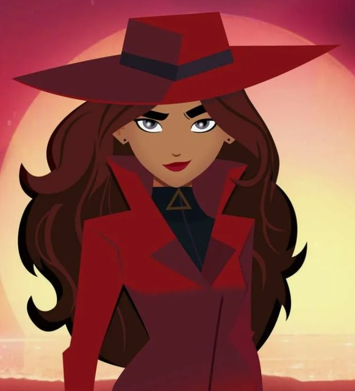 Carmen Sandiego (from the reboot) looking confidently at the viewer