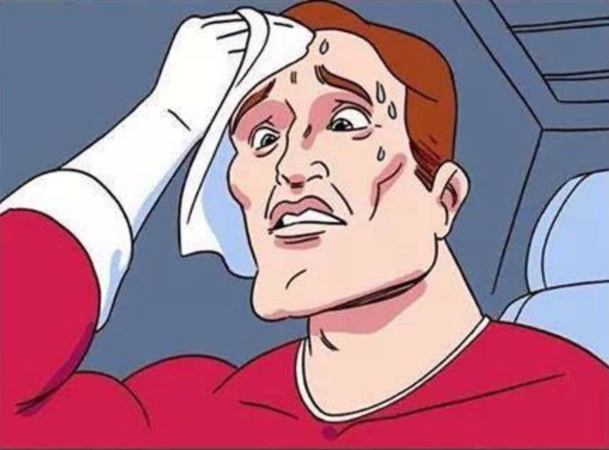 the sweating two buttons exploitable meme guy