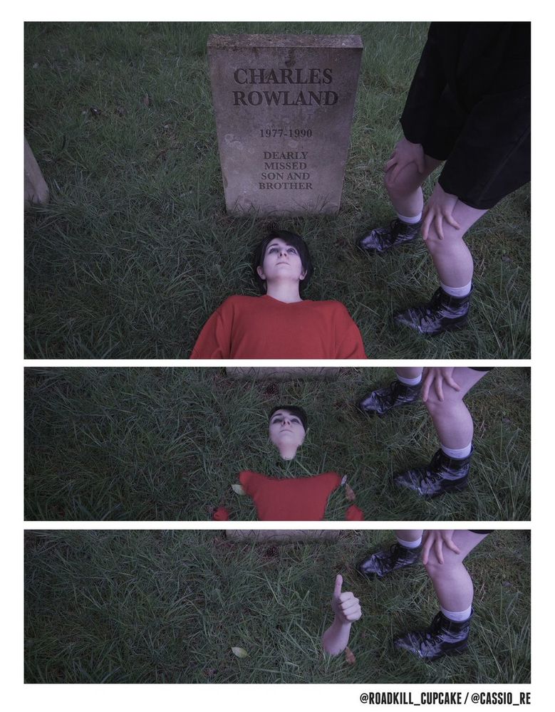 Charles Rowland sinks into his grave.