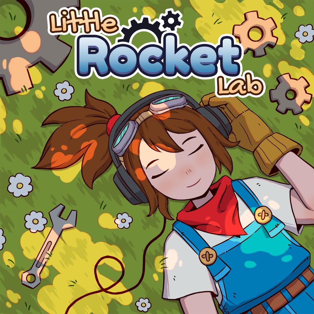 Morgan of "Little Rocket Lab" lying in the the grass, listening to some dope tunes