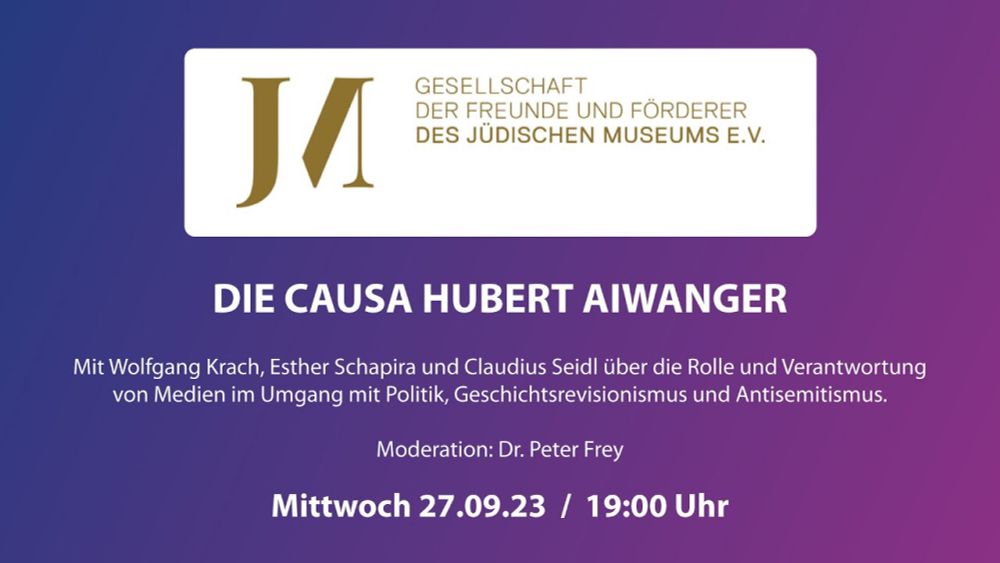 Die Causa Hubert Aiwanger - Podiumsgespräch aus dem Jüdischen Museum Frankfurt