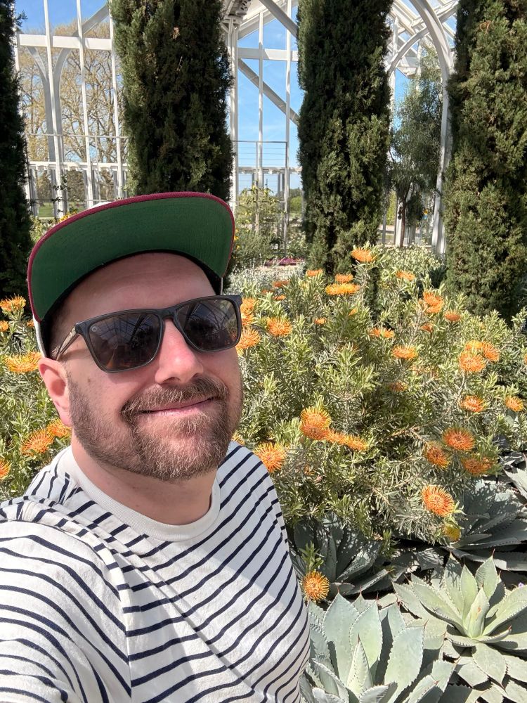 Man in a greenhouse 