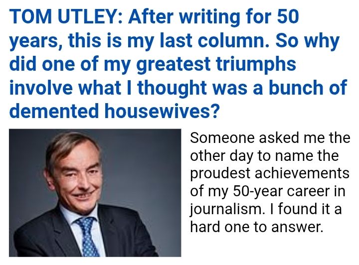 Tom Utley's last column. For old times sake.