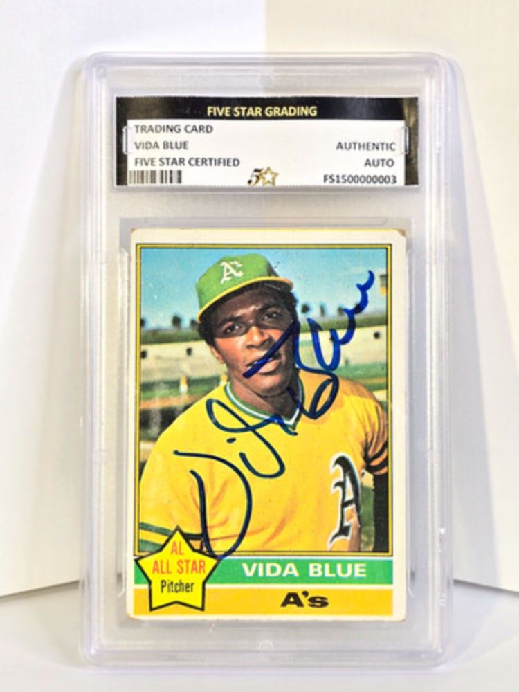 Vida Blue Autograph Baseball Card 1976 Topps | ABVShop