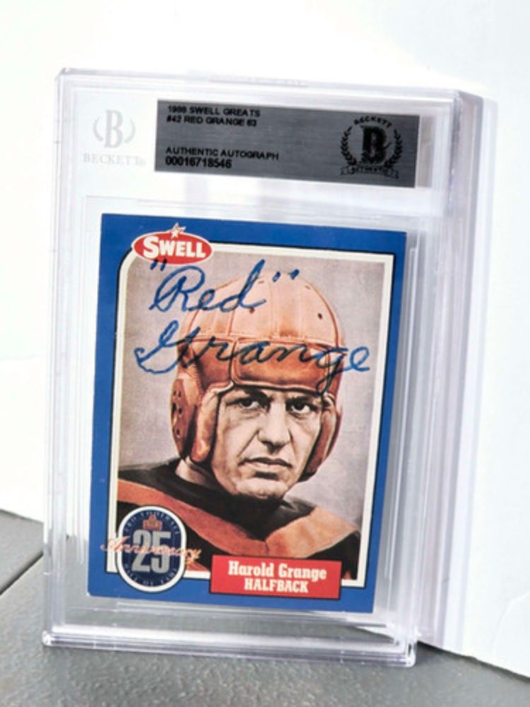 Red Grange Autograph Football Card Beckett Authenticated | Ohio Sell Estate