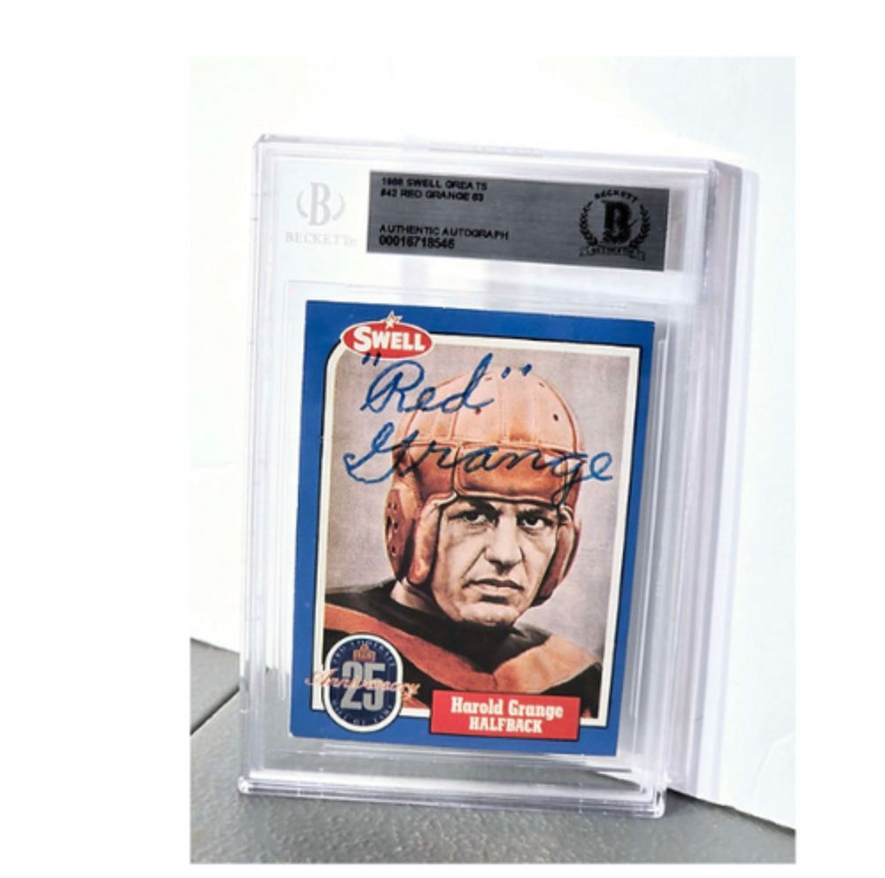 Red Grange Autograph Football Card Beckett Authenticated | Athletictrainer