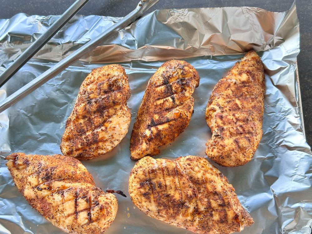 Boring my ass chicken breasts but they tasted fantastic cause I’m good like that. Sorry you can’t have any. Just look at those grills marks. 