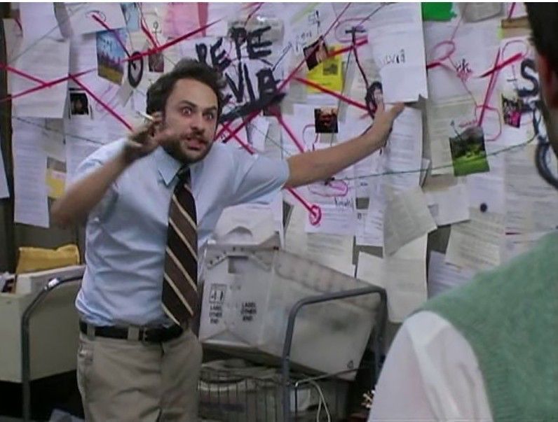 Charlie Day’s infamous Pepe Silvia conspiracy photo from It’s Always Sunny in Philadelphia 