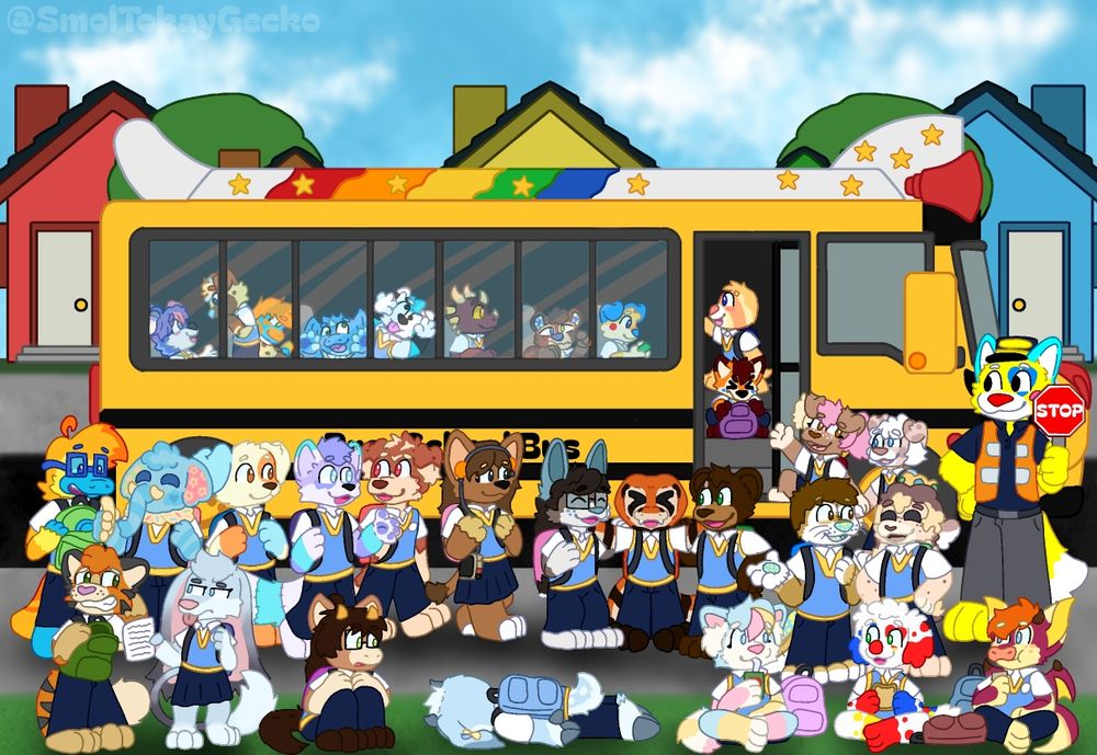 30 kiddoes, 1 chofer and one amazing school bus getting ready to go on a field trip. 