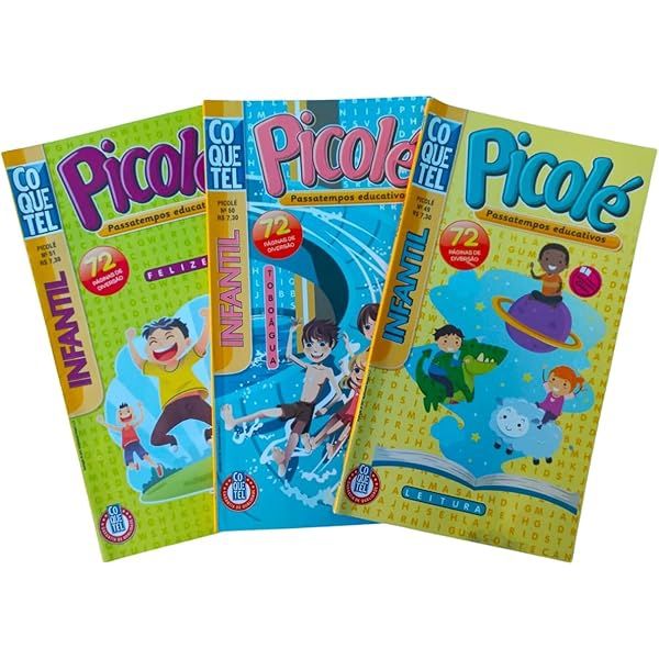 Três palavras cruzadas da série Picolé, para crianças