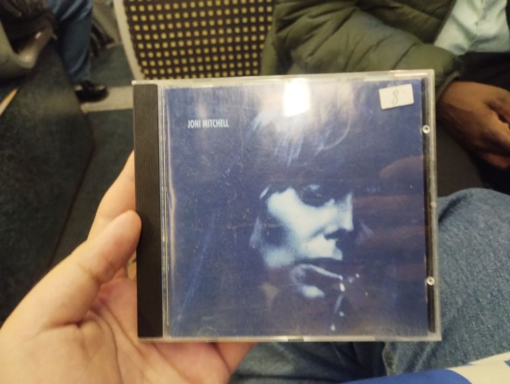 CD copy of Blue, by Joni Mitchell, that i thrifted in a used book/CD store here in bordeaux