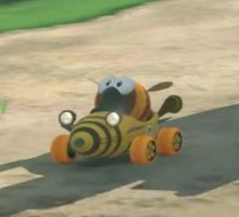 Une abeille dans un kart abeille dans Mario Kart World